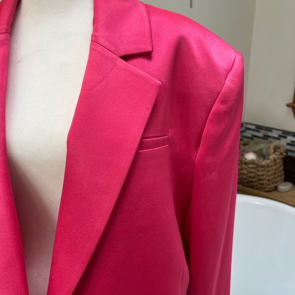 Alice + Olivia Pink Cropped Blazer Structured Suit Jacket - Picture 9 of 15